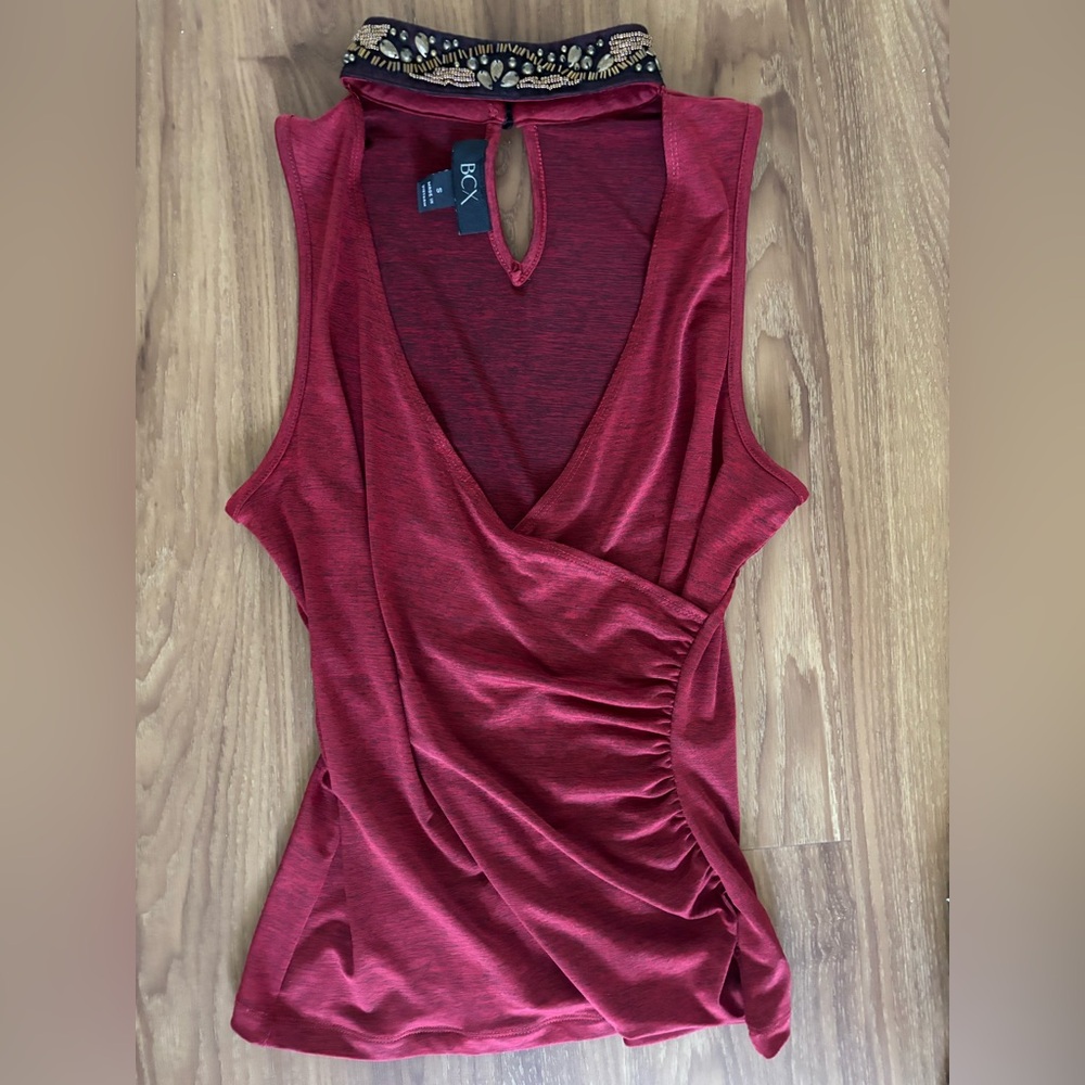 BCX Red sleeveless top